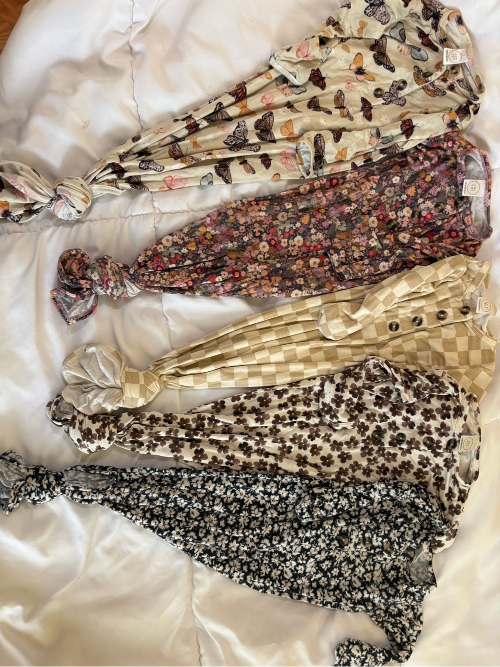 Six Floral & Patterned Knot Headwraps - Neutral & Pastel Mix